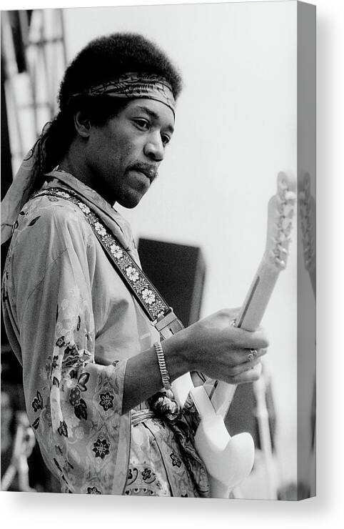1968 Canvas Print featuring the photograph Jimi Hendrix Performing At The Newport Jazz Festival by Ted Kessel
