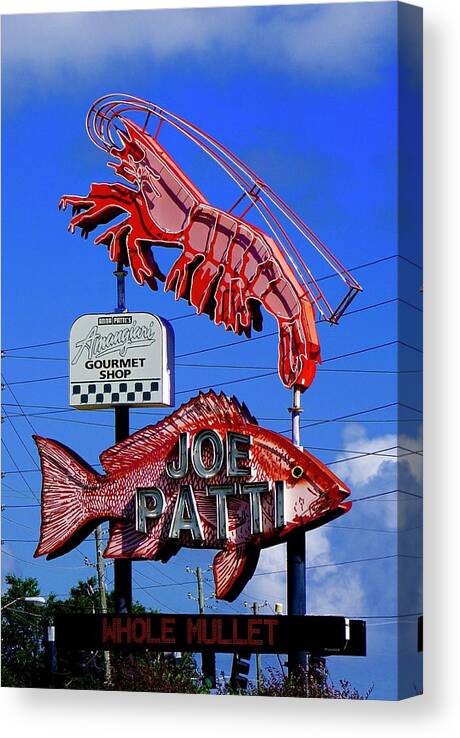 Pensacola Canvas Print featuring the photograph Joe Patti, the Place for Seafood by Norma Brock