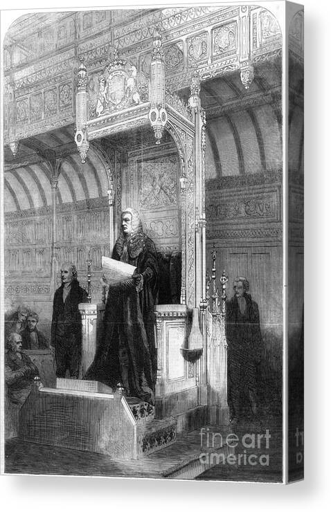 Gothic Style Canvas Print featuring the drawing John Evelyn Denison, Speaker by Print Collector
