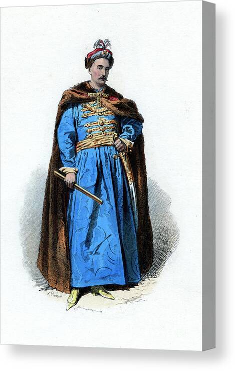 Engraving Canvas Print featuring the drawing John IIi Sobieski, King Of Poland by Print Collector