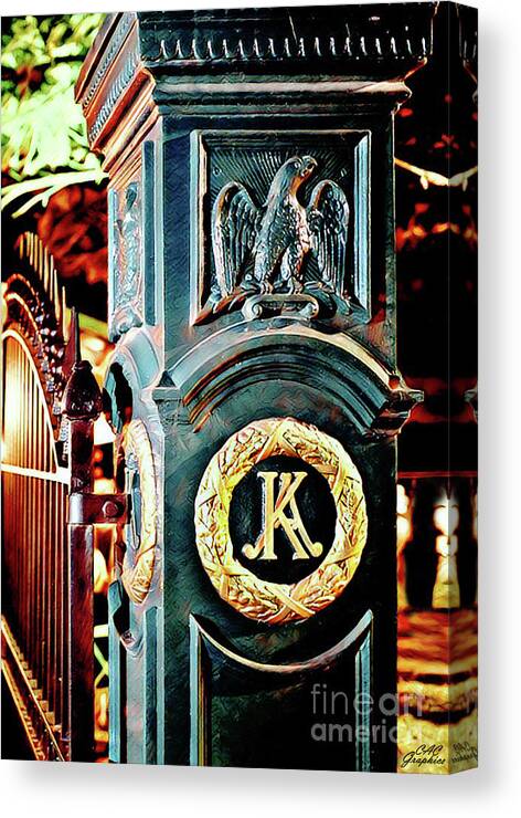 Keeneland Canvas Print featuring the digital art Keeneland Gatepost 1 by CAC Graphics