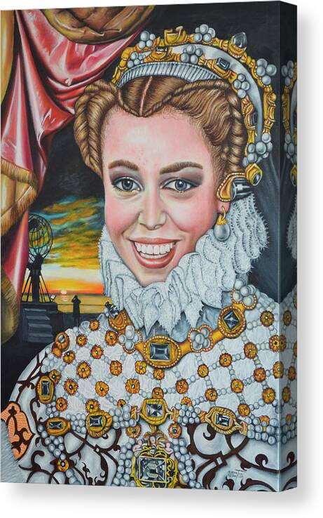 Beauty Canvas Print featuring the painting Lady Merete of Norway by O Yemi Tubi
