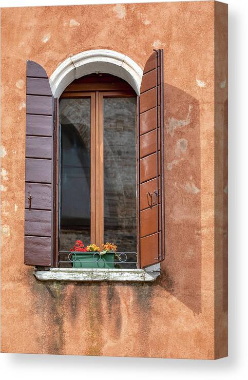 Venice Canvas Print featuring the photograph Lone Window of Venice by David Letts