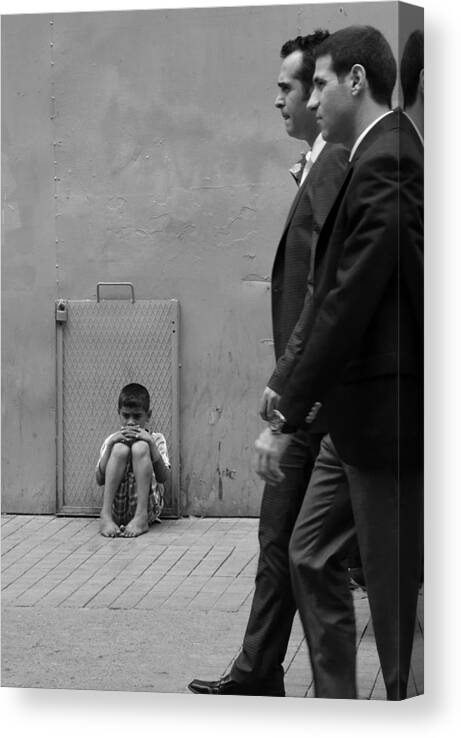 #refugees #bw Canvas Print featuring the photograph Mama, Where Is The Love? by Esra Belgin