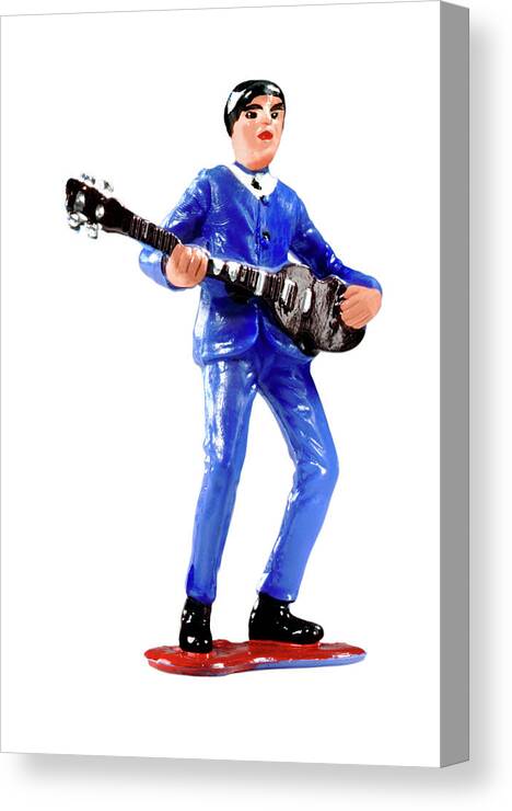 Adult Canvas Print featuring the drawing Man in Blue Suit Playing Guitar by CSA Images