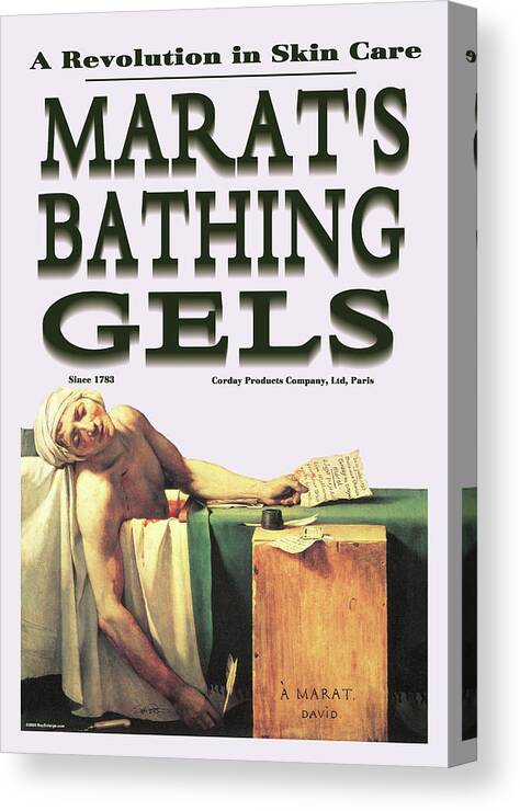 Skin Canvas Print featuring the painting Marat's Bathing Gels: A Revolution in Skin Care by Wilbur Pierce