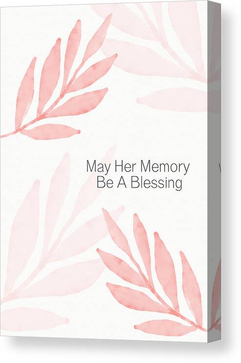 Sympathy Card Canvas Print featuring the mixed media Memory Blessing Coral- Art by Linda Woods by Linda Woods