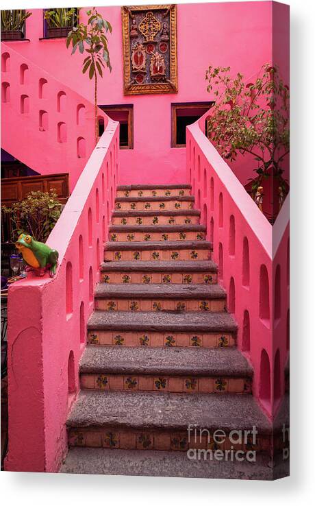 America Canvas Print featuring the photograph Mexican Staircase by Inge Johnsson