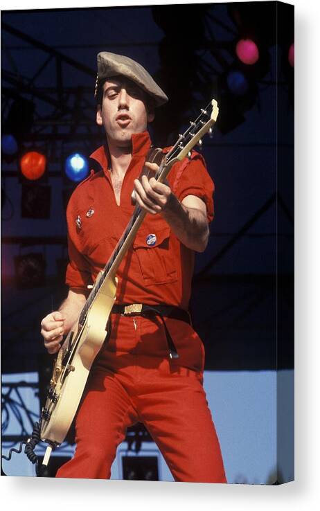 Music Canvas Print featuring the photograph Mick Jones Performs Live by Richard Mccaffrey