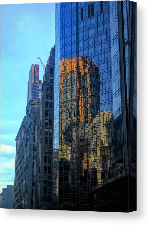  Canvas Print featuring the photograph New York Reflections by Jack Wilson