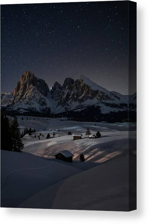 Night Canvas Print featuring the photograph Night Under The Stars by Andrea Zappia