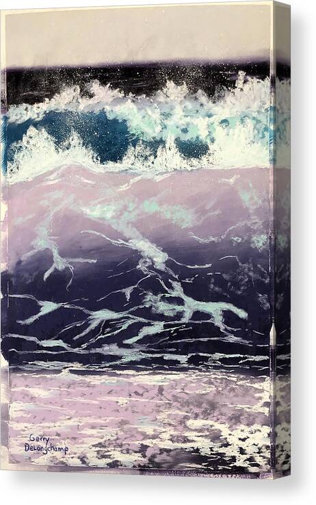 Ocean Canvas Print featuring the pastel Ocean Scene 22 by Gerry Delongchamp
