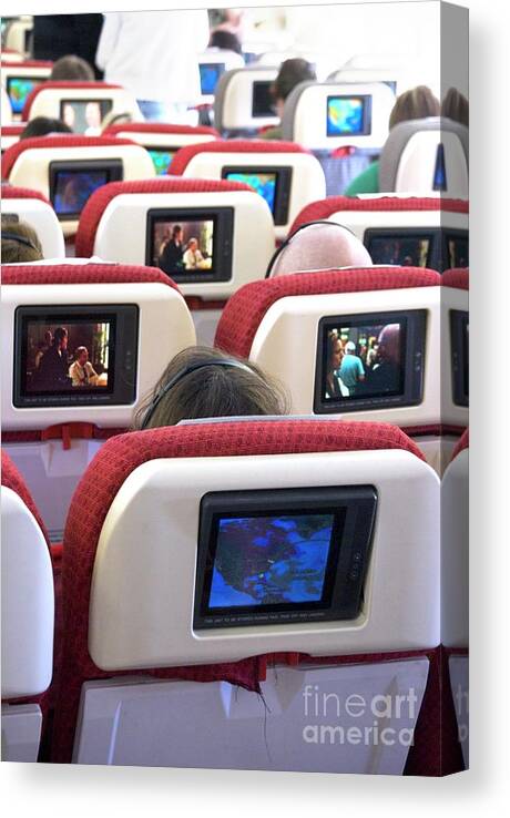 Aircraft Seat Canvas Print featuring the photograph Passenger Aircraft Interior by Mark Williamson/science Photo Library