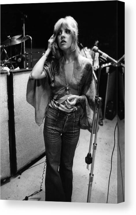 Music Canvas Print featuring the photograph Photo Of Stevie Nicks And Fleetwood Mac by Fin Costello