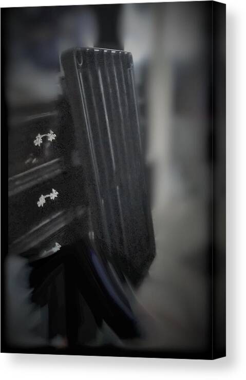 Poltergeist Canvas Print featuring the digital art Poltergeist Shelf Haunted House by Delynn Addams