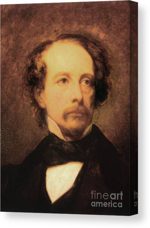 Charles Dickens Canvas Print featuring the photograph Portrait Of Charles John Huffam Dickens by Bettmann