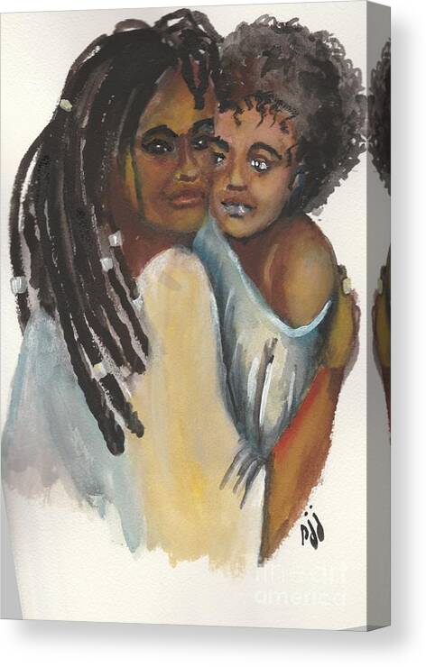 African-american Canvas Print featuring the painting Queen Love by Saundra Johnson