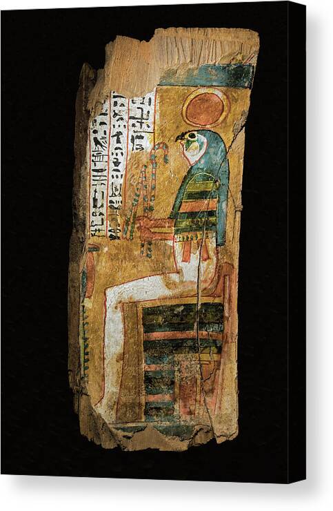 Ancient Art Canvas Print featuring the photograph Re-horakhty, Painted Wood, 1070 Bc by Millard H. Sharp
