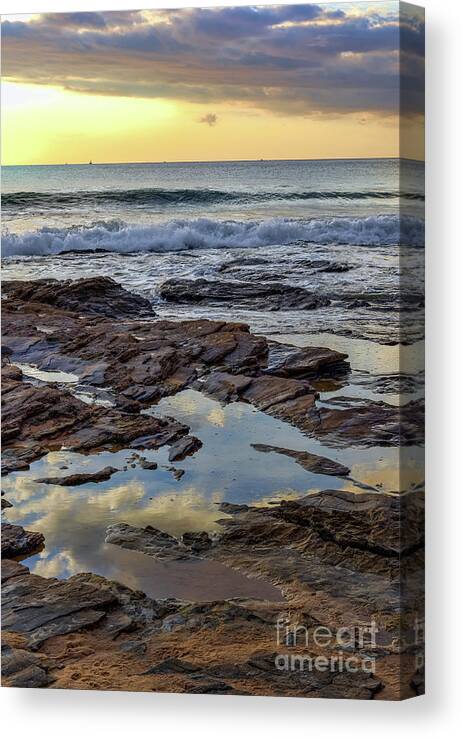 Reflections Canvas Print featuring the photograph Reflections on the Rocks by Eddie Yerkish