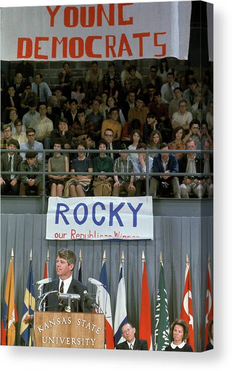 Ctpoliticalfigures Canvas Print featuring the photograph Robert F. Kennedy by George Silk