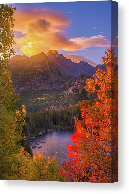 Rocky Mountains Canvas Print featuring the photograph Rocky Mountain Sunrise by Darren White