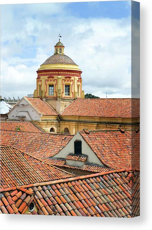 Outdoors Canvas Print featuring the photograph Rooftops, Bogota, Colombia by Mark Edward Harris