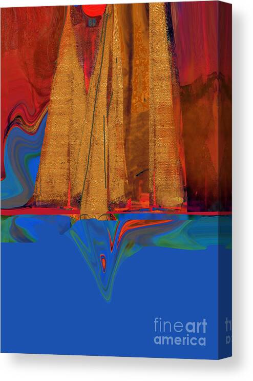 Abstract Canvas Print featuring the mixed media Sailing Forever No. 1 by Zsanan Studio