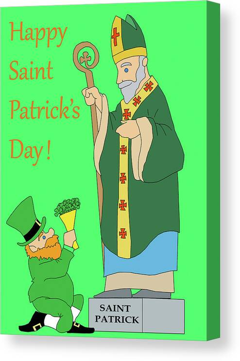 Saint Patrick 1 Canvas Print featuring the digital art Saint Patrick 1 by Miguel Balb?s