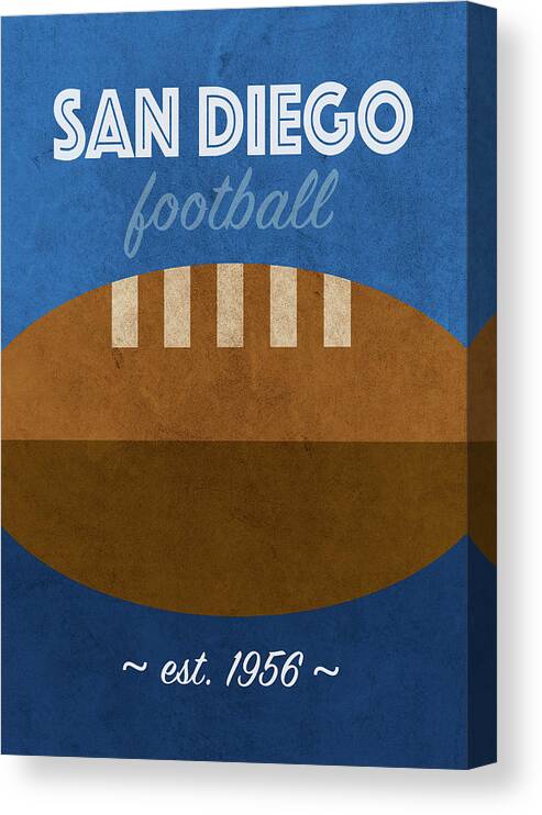San Diego Canvas Print featuring the mixed media San Diego College Football Team Vintage Retro Poster by Design Turnpike