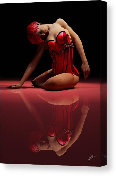 Whorehouse Canvas Print featuring the digital art Sarita number three by Joaquin Abella