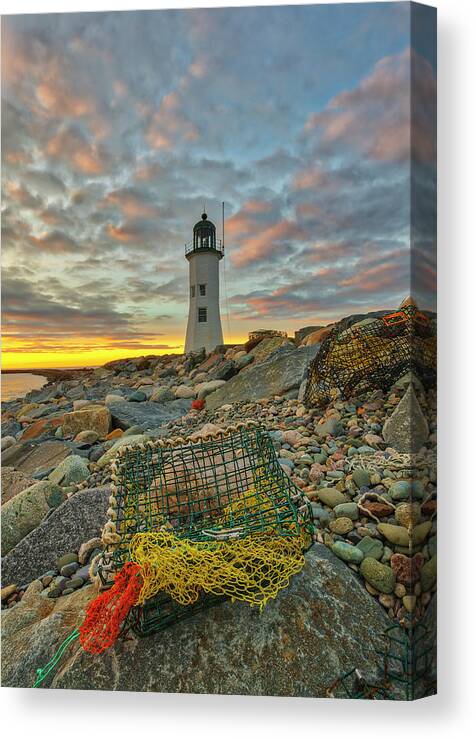 Scituate Lighthouse Canvas Print featuring the photograph Scituate Lighthouse by Juergen Roth