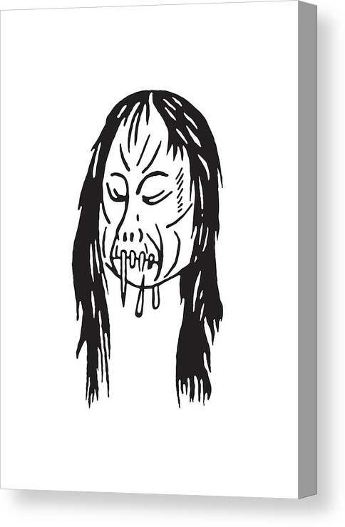 Archive Canvas Print featuring the drawing Shrunken Head by CSA Images
