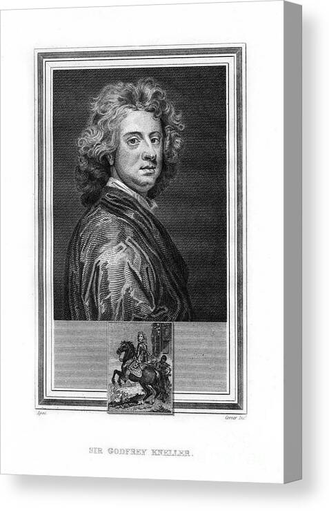 Painter Canvas Print featuring the drawing Sir Godfrey Kneller, German-born by Print Collector