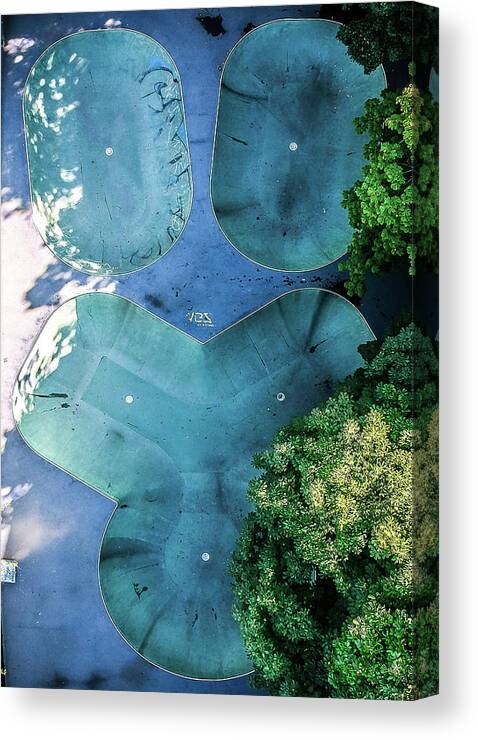 Drone Canvas Print featuring the photograph Skatepark - Aerial Photography by Nicklas Gustafsson
