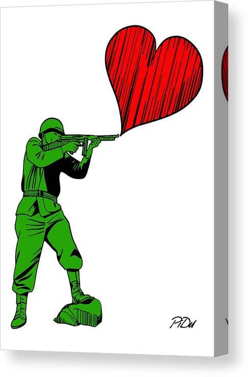 Military Canvas Print featuring the digital art Soldier of Love by Piotr Dulski