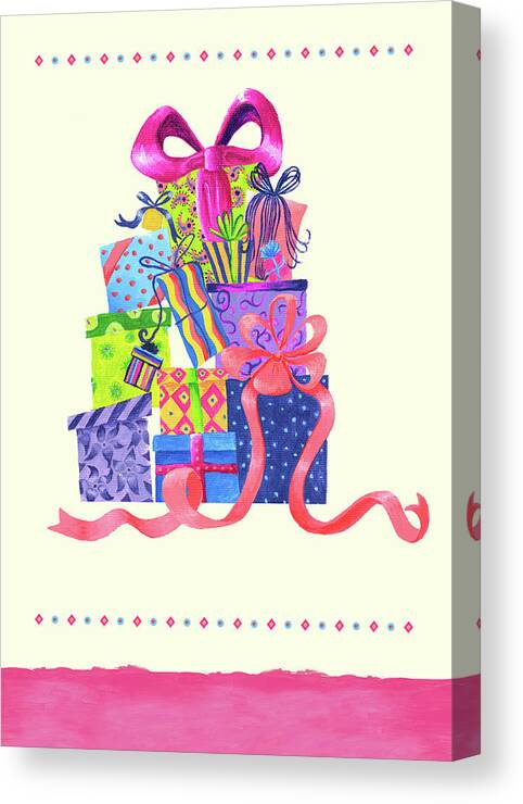 Stack Of Gifts
Birthday Canvas Print featuring the painting Stack Of Gifts by Green Girl Canvas
