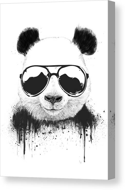 Panda Canvas Print featuring the mixed media Stay Cool by Balazs Solti
