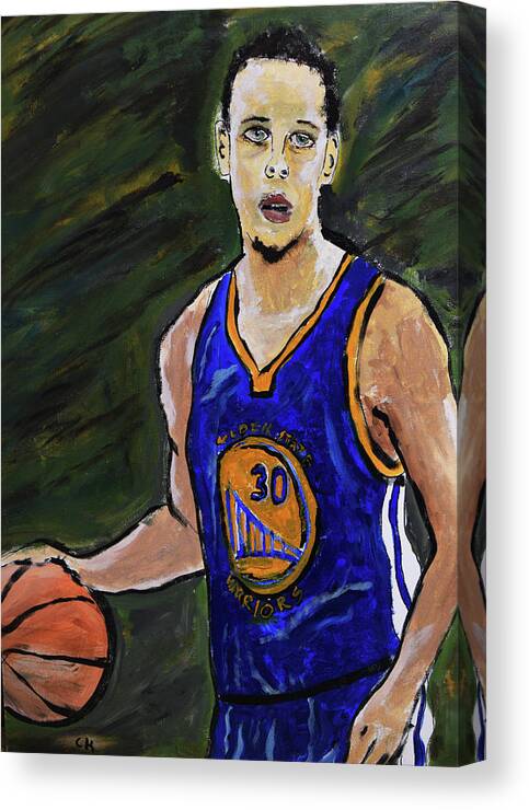 Steph Curry Canvas Print featuring the painting Steph Curry by Chance Kafka