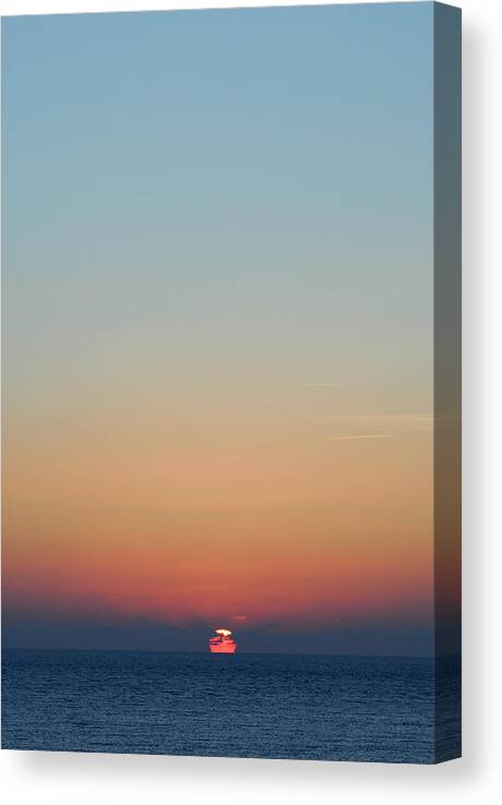 Tranquility Canvas Print featuring the photograph Sunset Over Sea In Cyprus by Lyn Holly Coorg