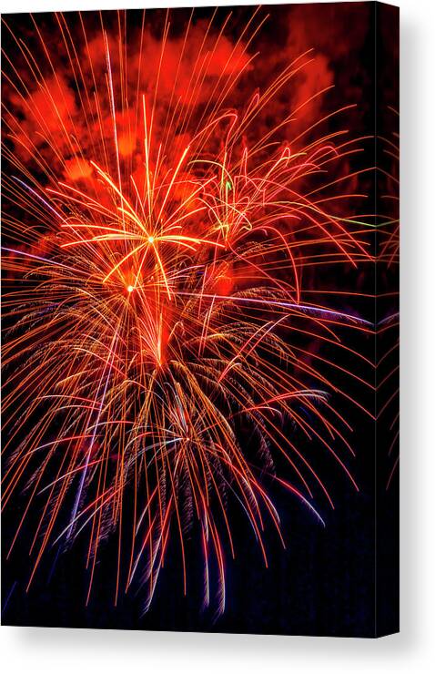 Dazzling Canvas Print featuring the photograph Super Holiday Fireworks by Garry Gay