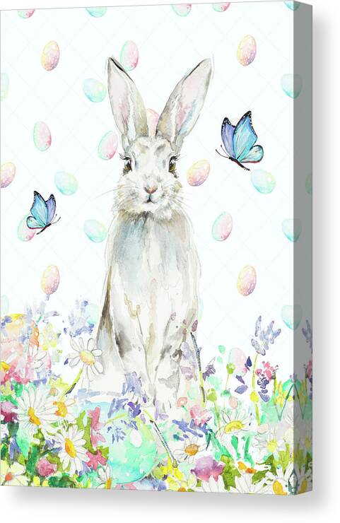 Tall Canvas Print featuring the mixed media Tall Easter Bunny by Patricia Pinto