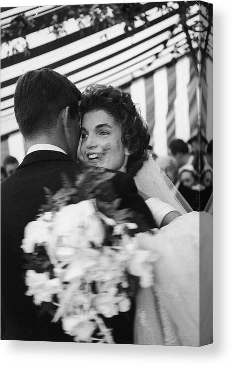 Dancing Canvas Print featuring the photograph Ted Kennedy And Jacqueline Kennedy by Lisa Larsen