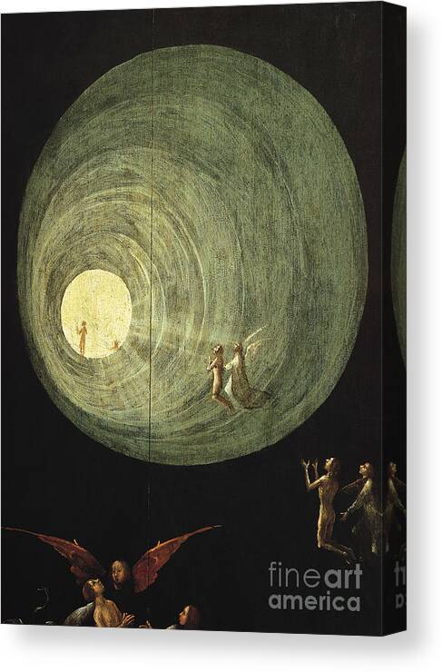 Angel Canvas Print featuring the painting The Ascent Of The Blessed, Detail From A Panel Of An Alterpiece Thought To Be Of The Last Judgement by Hieronymus Bosch