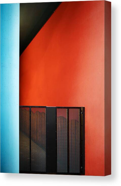 Urban Canvas Print featuring the photograph The Black Entrance To The Red by Michael Allmaier