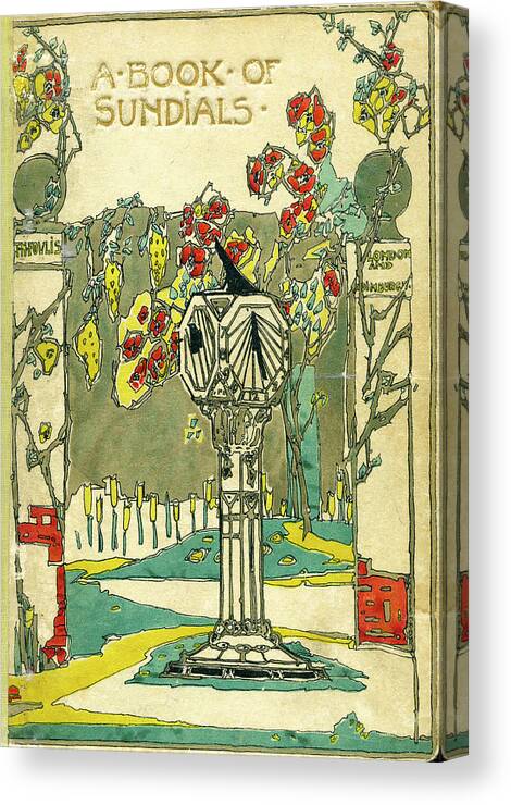 Book Cover Canvas Print featuring the mixed media Cover design for The Book of Old Sundials by Jessie M King