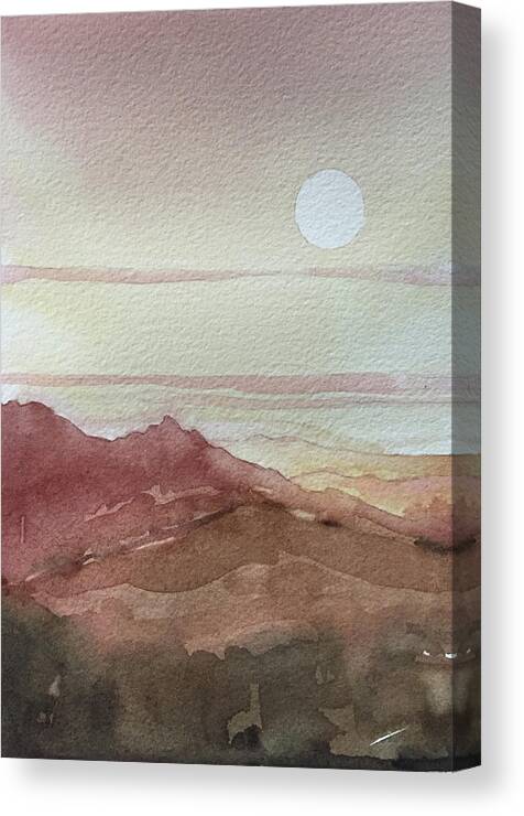 Desert Canvas Print featuring the painting The Heat - Santa Monica Mountains by Luisa Millicent