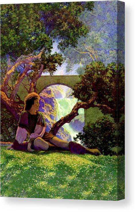 Garden Canvas Print featuring the painting The Knave of Hearts in the Meadow by Maxfield Parrish