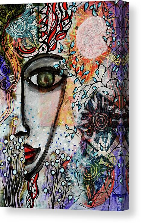 Symbolism Canvas Print featuring the mixed media The Observer by Mimulux Patricia No
