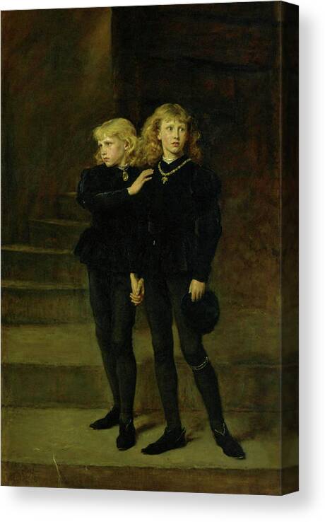 John Everett Millais Canvas Print featuring the painting The Princes in the Tower by John Everett Millais