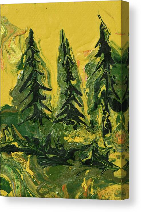 Pines Canvas Print featuring the painting The Quiet Pines by Donna Blackhall